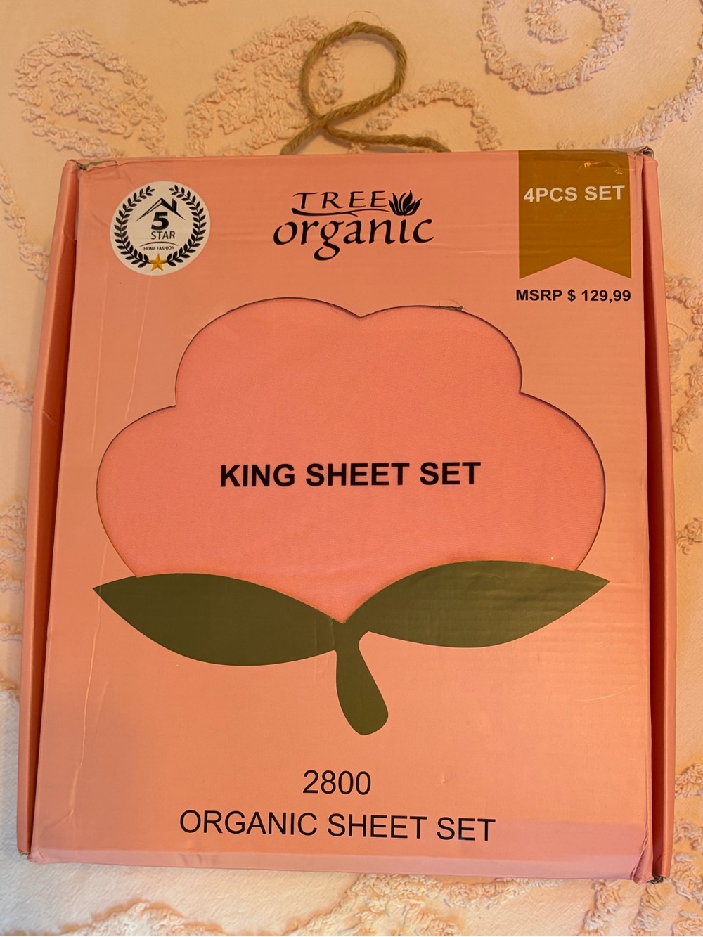 Coral Pink King Sheet Set - Organic 2800